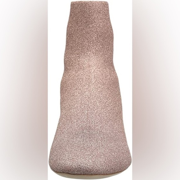 Loeffler Randall / Carter Bootie sock boot block heel  metallic sparkly pink 7.5 - Picture 4 of 7